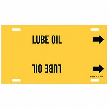BRADY Pipe Marker Lube Oil 10 in H 24 in W, 5LFW2