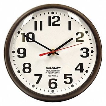 ABILITY ONE Wall Clock Analog Battery, 5LG31