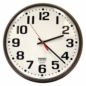 ABILITY ONE Wall Clock Analog Battery, 5LG32
