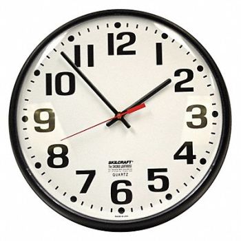 ABILITY ONE Wall Clock Analog Battery, 5LG33