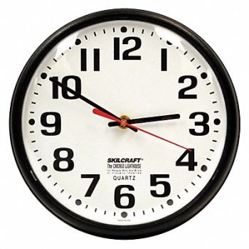 ABILITY ONE Wall Clock Analog Battery, 5LG34