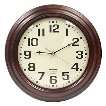 ABILITY ONE Wall Clock Analog Battery, 5LG35