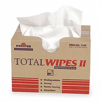 ABILITY ONE Dry Wipe 13-1/4 x 16-1/2 White, 5LG91