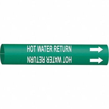 BRADY Pipe Mrkr Hot Water Return 10in H 32in W, 5LGF1