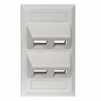 HUBBELL PREMISE WIRING Plate Angled 4 Port, 5LV21