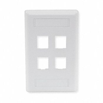 HUBBELL PREMISE WIRING Faceplate 4 Port, 6MH86