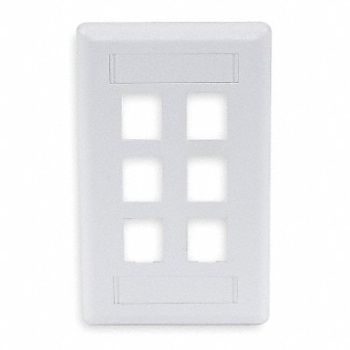HUBBELL PREMISE WIRING Wall Plate 6 Port, 6MH89