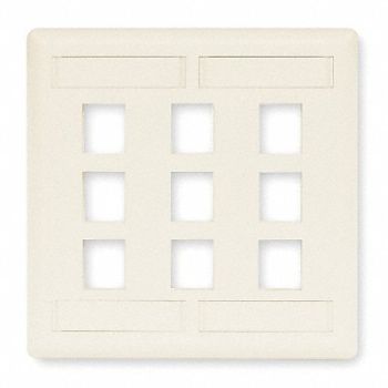 HUBBELL PREMISE WIRING Wall Plate 9 Port, 6MH94