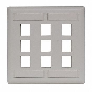 HUBBELL PREMISE WIRING Wall Plate 9 Port, 5LV28
