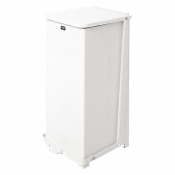 RUBBERMAID COMMERCIAL PRODUCTS STEP CAN DEFENDERS SQ 49L/13G WHITE, 5LY28