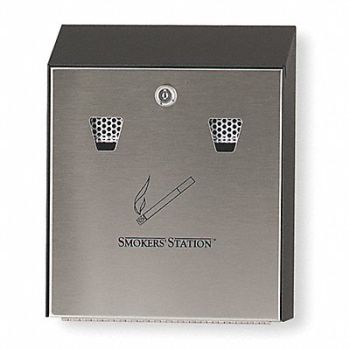 RUBBERMAID COMMERCIAL PRODUCTS Cigarette Receptacle 1-19/32 gal Black, 5LY31