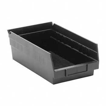 QUANTUM STORAGE SYSTEMS Shelf Bin Black Polypropylene 4 in, 5LY63