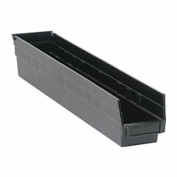 QUANTUM STORAGE SYSTEMS Shelf Bin Black Polypropylene 4 in, 5LY64