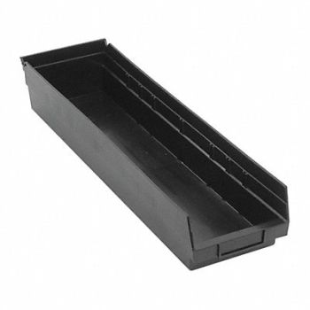 QUANTUM STORAGE SYSTEMS Shelf Bin Black Polypropylene 4 in, 5LY65