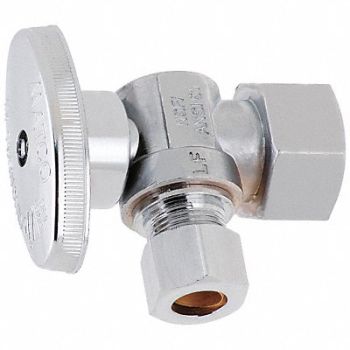 GRAINGER APPROVED 1/4-Turn Stop Angle 3/8 Inx3/8 In, 5LYF7