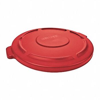 RUBBERMAID COMMERCIAL PRODUCTS D1937 Trash Can Top Flat Snap-On Closure Red, 5M769
