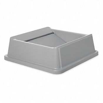 RUBBERMAID COMMERCIAL PRODUCTS Trash Can Top Drop Top Swing Gray, 5M773