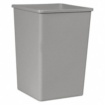 RUBBERMAID COMMERCIAL PRODUCTS Trash Can Square 35 gal Gray, 5M825