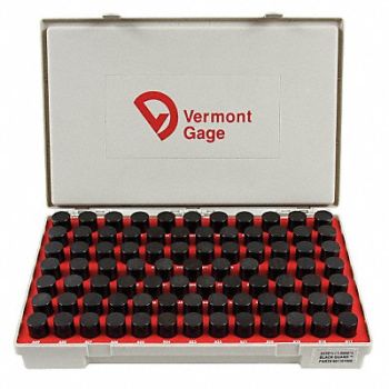 VERMONT GAGE Black Ox-Coated Pin Gauge Set Dim Type, 5MAT6