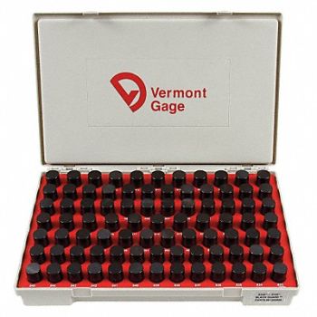 VERMONT GAGE Black Ox-Coated Pin Gauge Set Dim Type, 5MAU0