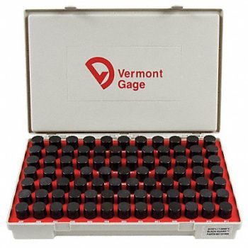 VERMONT GAGE Black Ox-Coated Pin Gauge Set Dim Type, 5MAU1