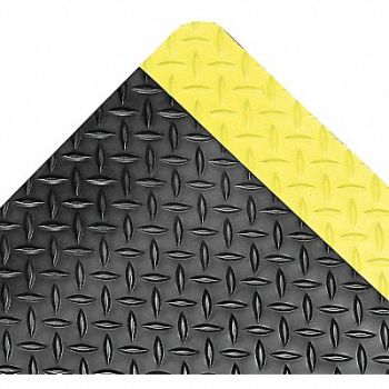 NOTRAX Antifatigue Runner Black YllwBrdr 4x75ft, 5MDE7