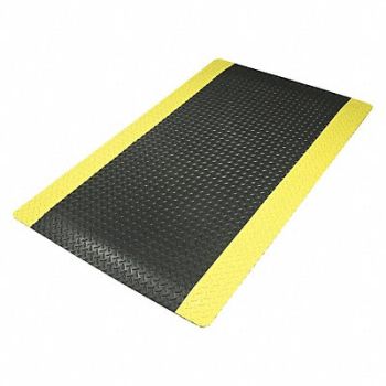 NOTRAX Antifatigue Mat Black YllwBrdr 2ft.x3ft., 5MDL0
