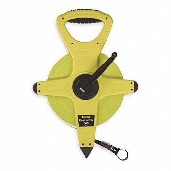 STANLEY Tape Measure 1/2 Inx300 ft Yellow/Black, 5ME46