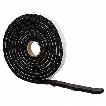 GRAINGER APPROVED Foam Tape 10 ft Black Sponge, 5MFG7