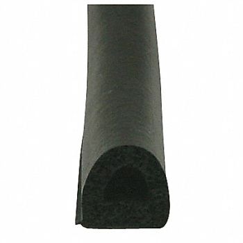 GRAINGER APPROVED Weatherstrip D Black Length 200 Ft.., 5MFL8