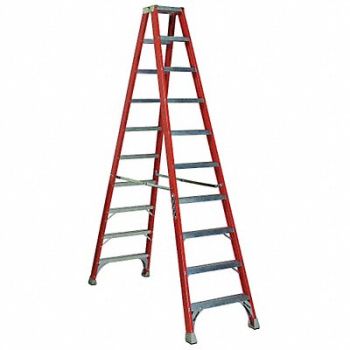 LOUISVILLE Twin Stepladder Fbrgls IA 10ft FM1500, 5MRG5