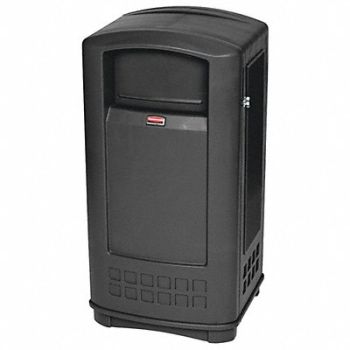 RUBBERMAID COMMERCIAL PRODUCTS Trash Can 35 gal Black Plastic, 5MU51