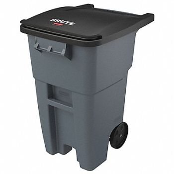 RUBBERMAID COMMERCIAL PRODUCTS Trash Can 50 gal Gray Plastic, 5MU53