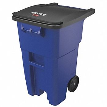 RUBBERMAID COMMERCIAL PRODUCTS Trash Can 50 gal Blue Plastic, 5MU55
