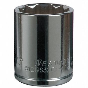 WESTWARD Socket Steel Chrome 2 in, 5MX91