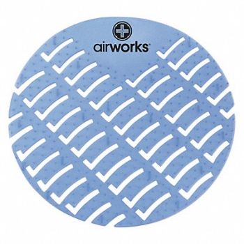 AIR WORKS Urinal Screen Round Blue Eucalyptus PK60, 5MYU3