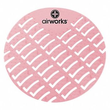 AIR WORKS Urinal Screen Round Red Strawberry PK60, 5MYU6