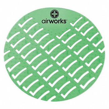 AIR WORKS Urinal Screen Round Green Evergreen PK60, 5MYU7