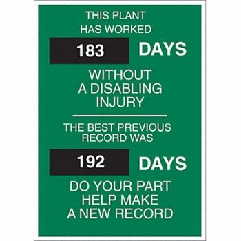 BRADY Scoreboard 28 in x 20 in Green, 5MZ55