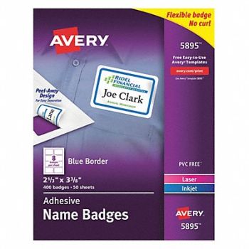AVERY Name Badges 3-3/8 Wx2-1/3 H PK50, 5NHN5