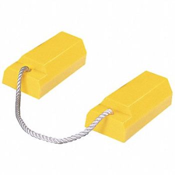 CHECKERS Airplane Chock 3-1/4 In Urethane Ylw PR, 5NHR1