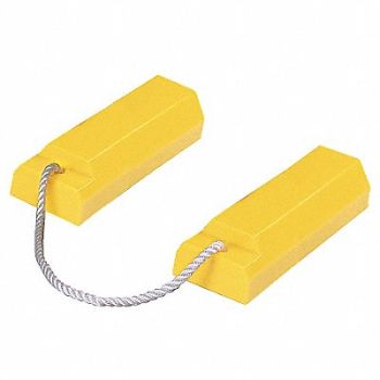 CHECKERS Airplane Chock 3-1/4 In Urethane Ylw PR, 5NHR3