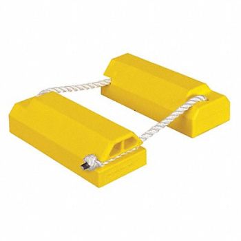 CHECKERS Airplane Chock 4-1/4 In Urethane Ylw PR, 5NHR9