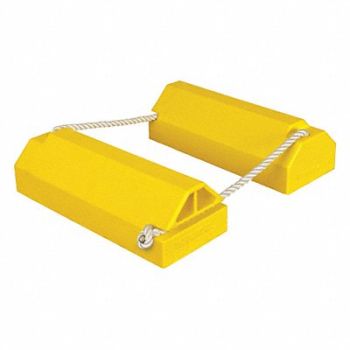 CHECKERS Airplane Chock 6 In Urethane Ylw PR, 5NHT2