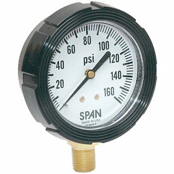 SPAN D7963 Pressure Gauge 0 to 160 psi 2-1/2In, 5NMY1