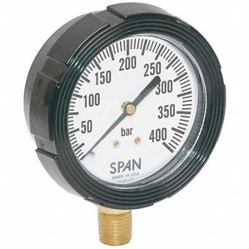 SPAN D7964 Pressure Gauge 0 to 400 Bar 2-1/2In, 5NNC4