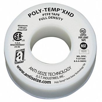 ANTI-SEIZE TECHNOLOGY Thread Sealant Tape 1 1/2 W White, 5NTP8