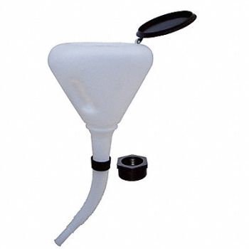 WESTWARD Spillproof Funnel White PE Unthreaded, 5NUE9