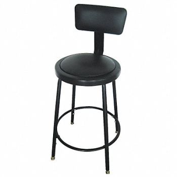GRAINGER APPROVED Round Stool 4 Legs Black 36 H, 5NWH4