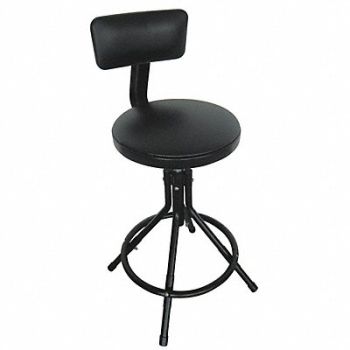GRAINGER APPROVED Round Stool 4 Legs Black 34.5 H, 5NWH8